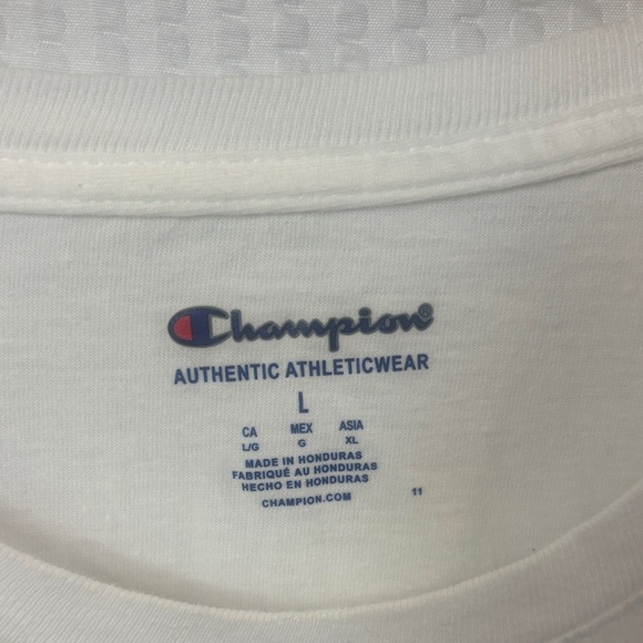 Champion White Logo Men's Tee 0127 - Picture 2 of 5